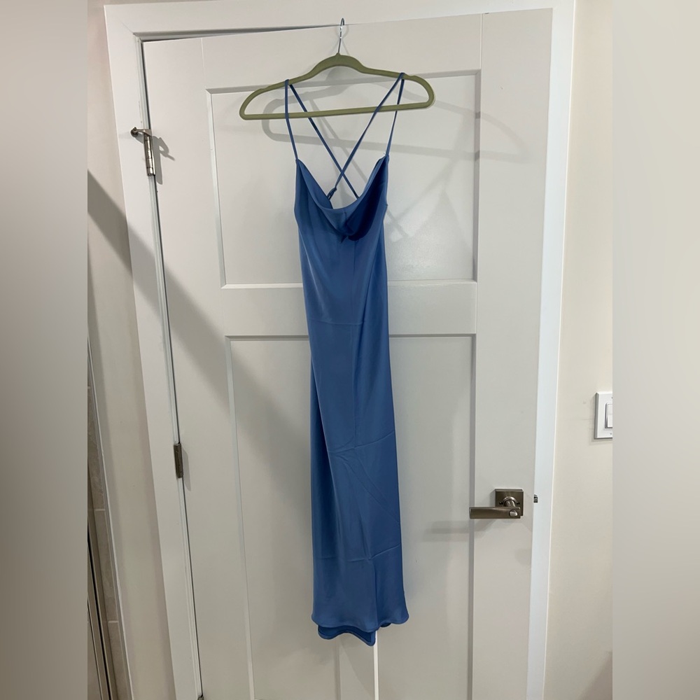 Elegant Blue Slip Dress